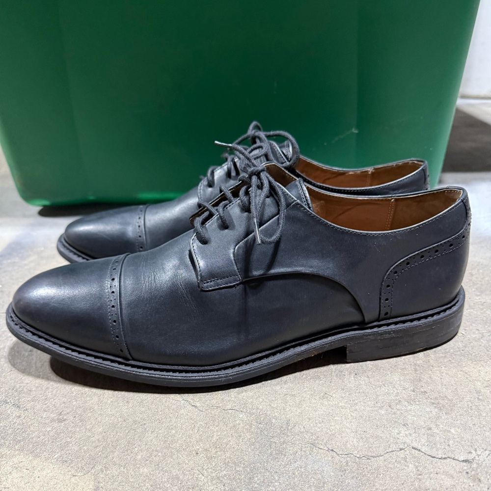 Bostonian Cap-Toe Leather Shoes Vibram Goodyear Welt Soles Men’s Black 12M 15351 - Picture 4 of 14